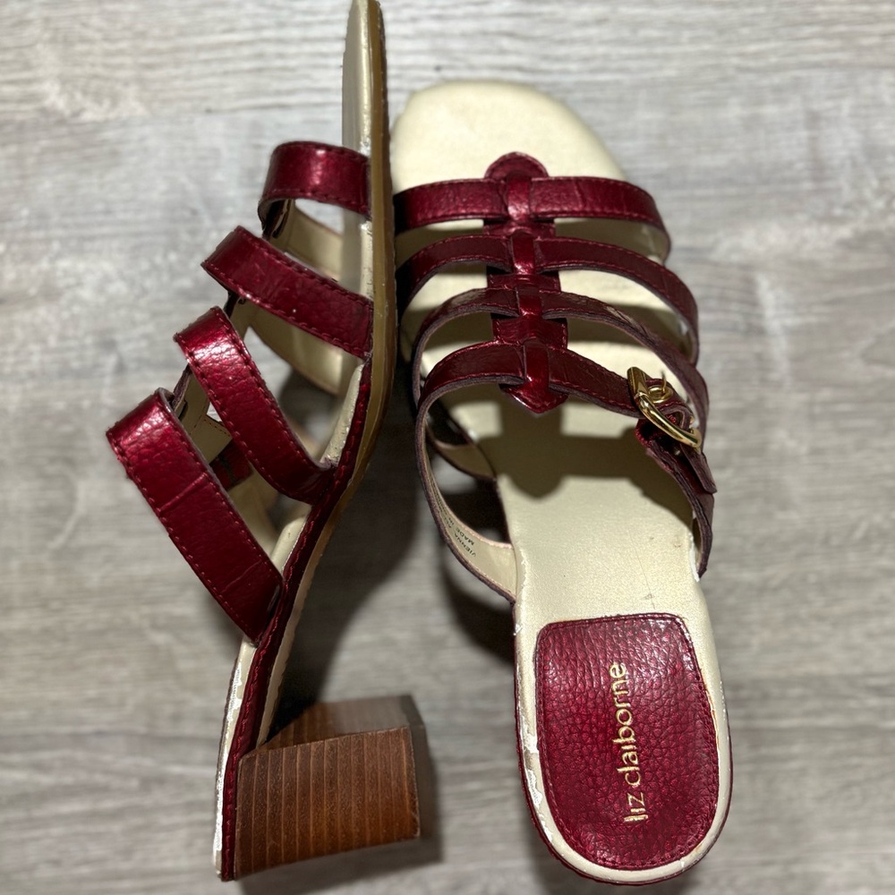 Liz Claiborne Burgundy Sandals